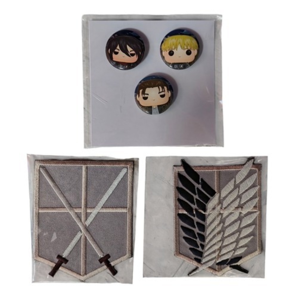 Gamestop Exclusive Funko Attack on Titan Patch And Mini Button Set